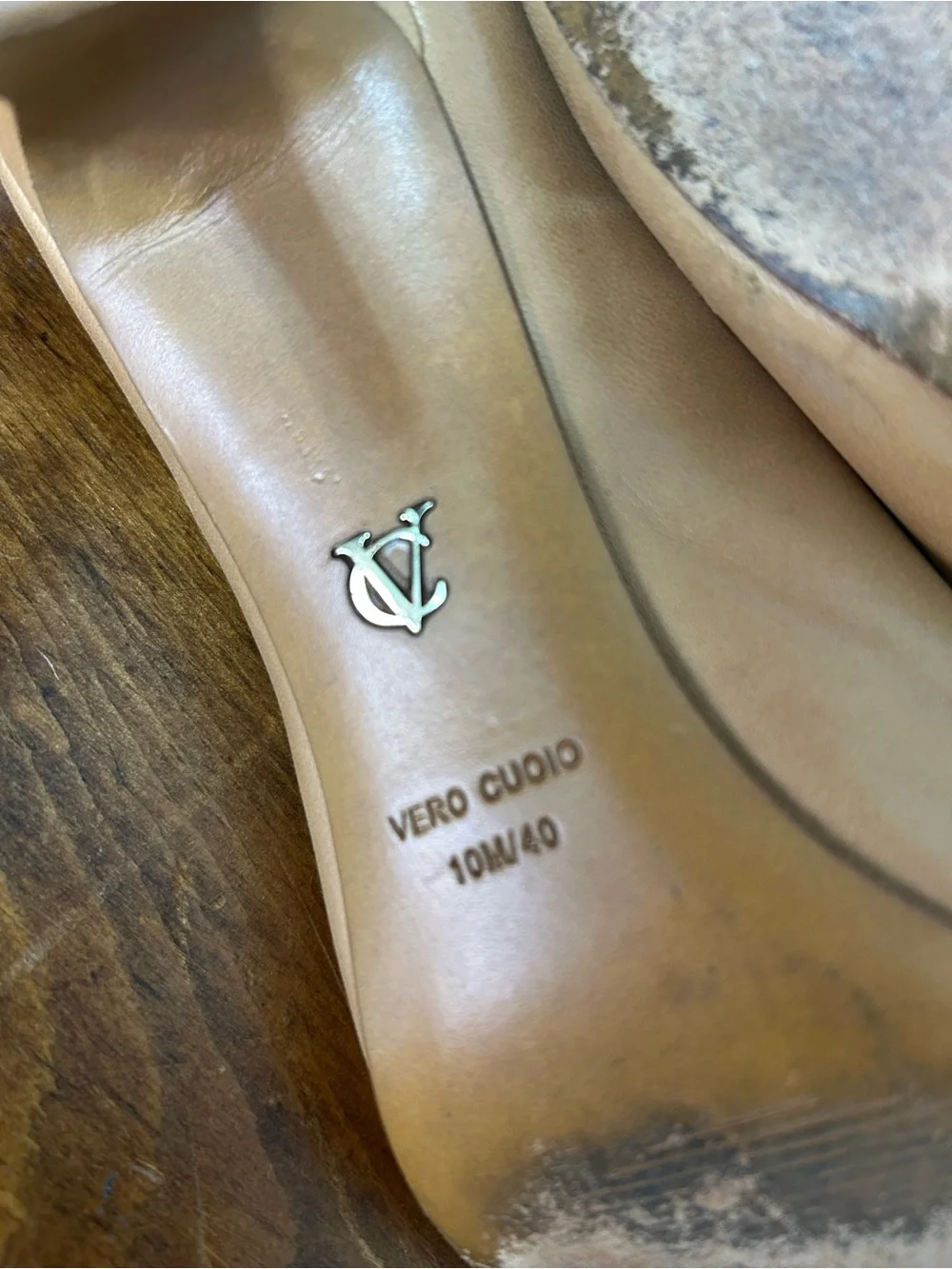 Vince Camuto Tan Open-Toe Leather Ankle Heels size 10